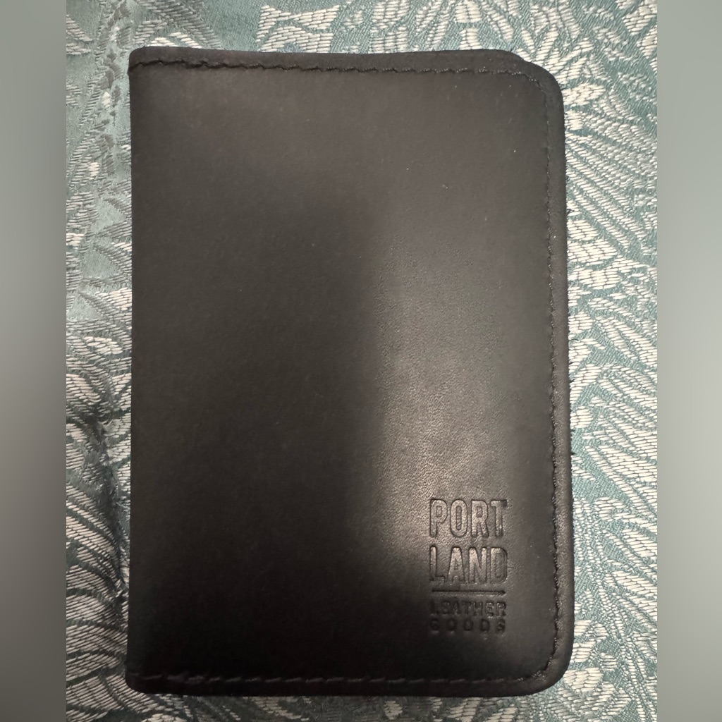 Portland Leather Black Leather PassportCard Holder